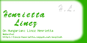 henrietta lincz business card